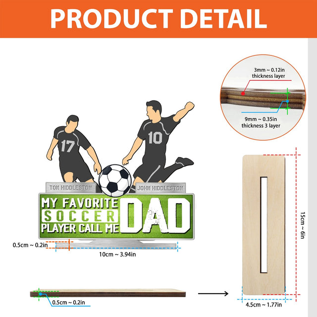 My Favorite Player Calls Me Dad, Personalized Name, Wooden Plaque 3 Layers