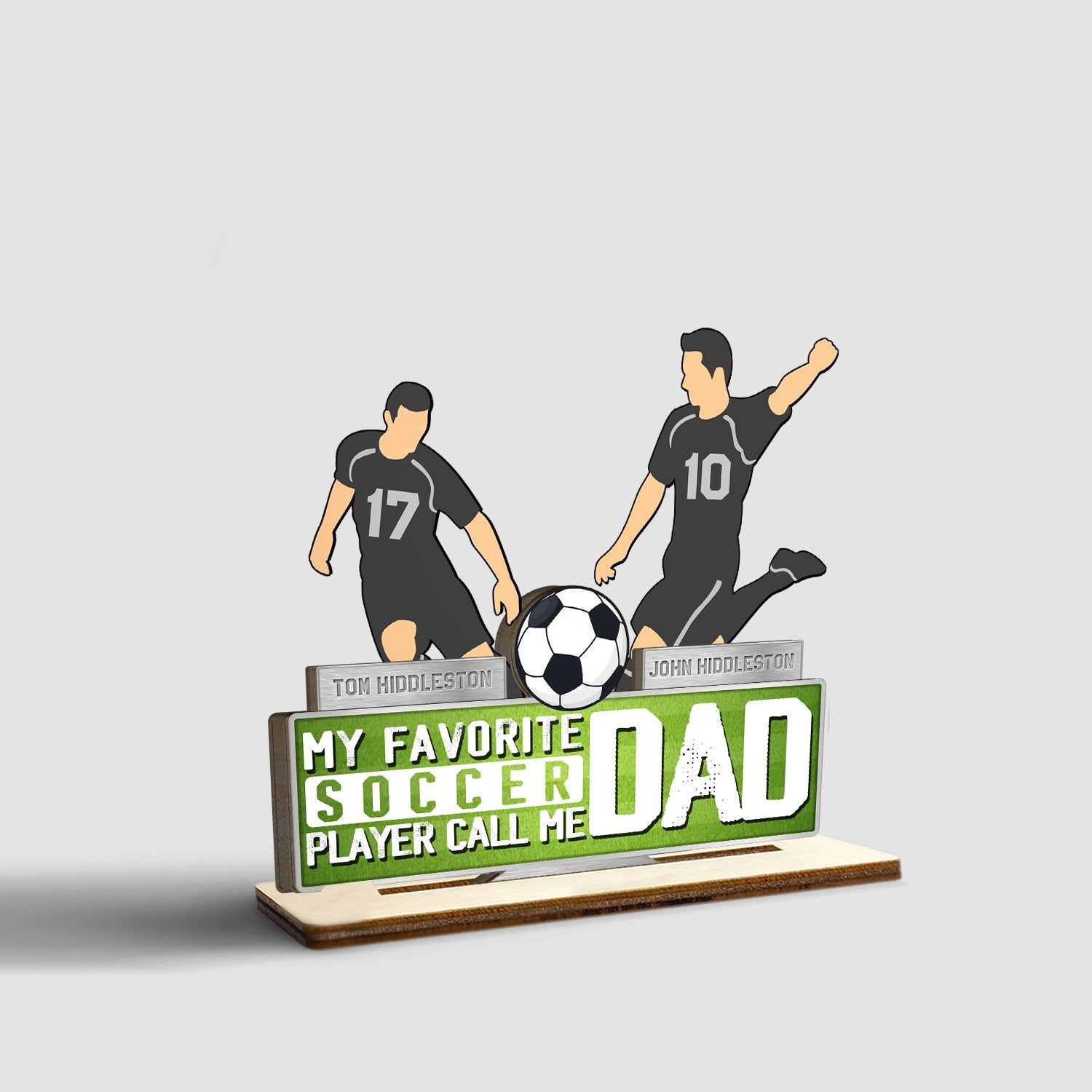 My Favorite Player Calls Me Dad, Personalized Name, Wooden Plaque 3 Layers