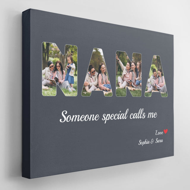 NANA Custom Photo - Personalized Navy Vintage Background Canvas