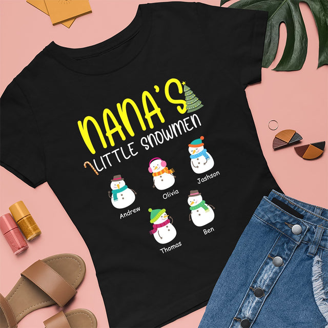 Nana's Little Snowmen Personalized Shirt