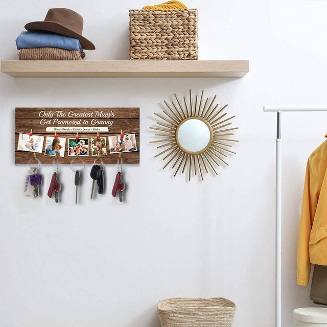 Only The Greatest Mum's Get Promoted To Granny, Custom Photo Collage, Key Hook