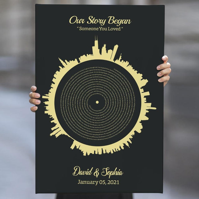 Our First Dance, Custom Song Lyrics And Text Canvas