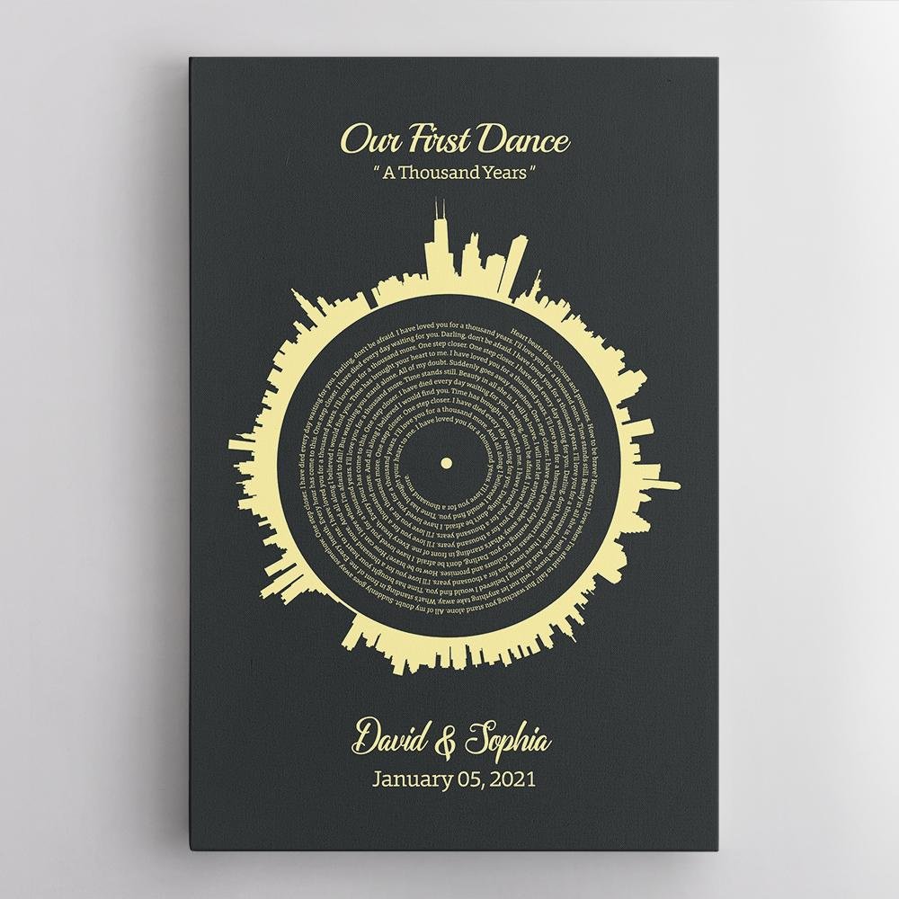 Our First Dance, Custom Song Lyrics And Text Canvas