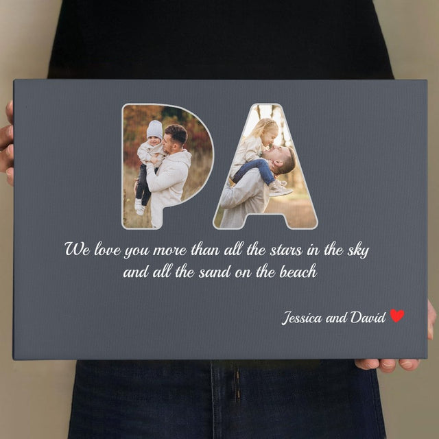 Pa Custom Photo - Personalized Name And Text Canvas Wall Art
