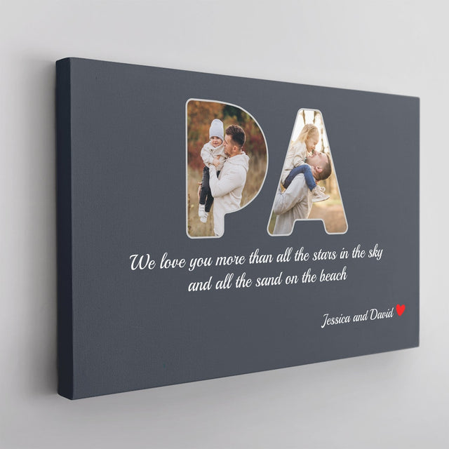 Pa Custom Photo - Personalized Name And Text Canvas Wall Art