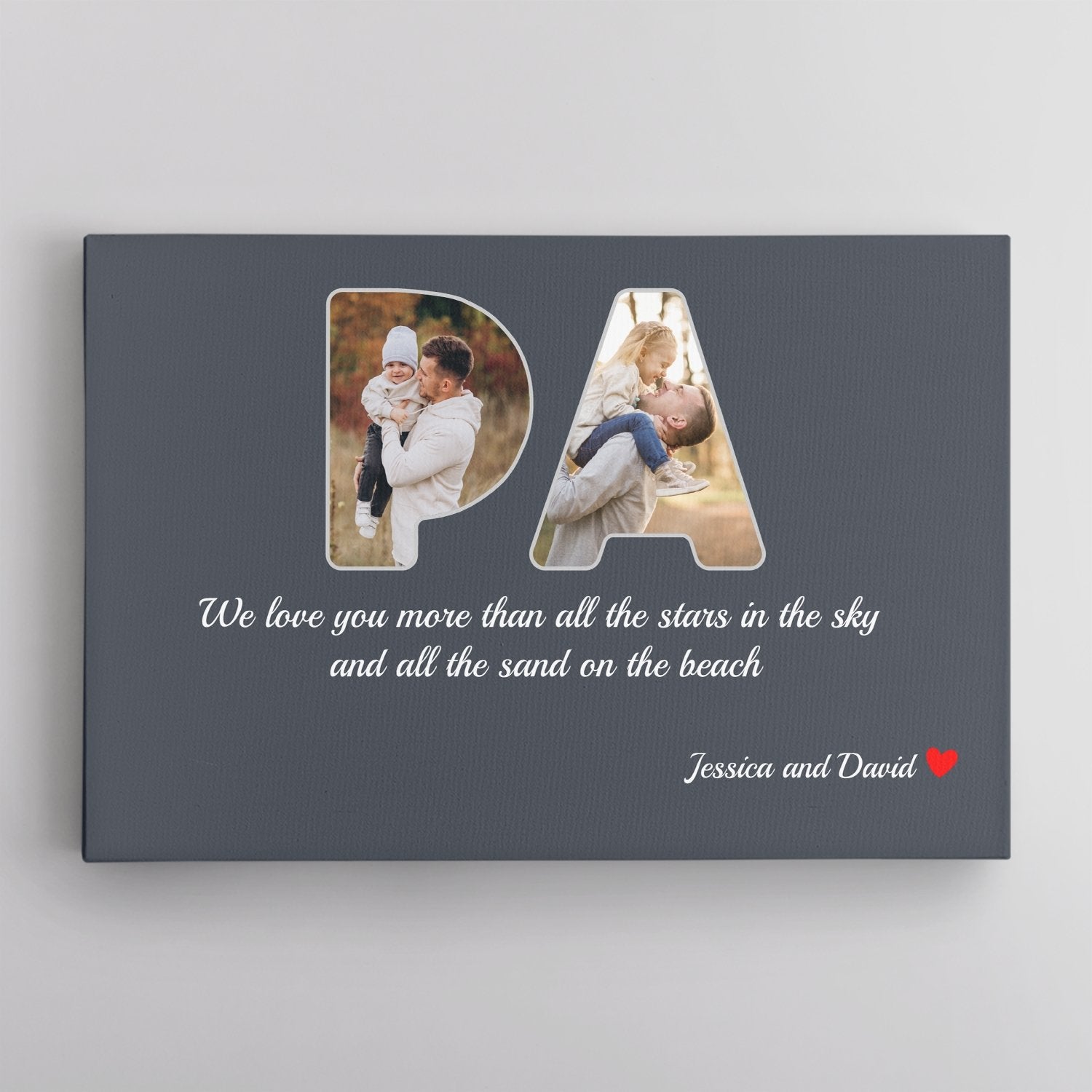 Pa Custom Photo - Personalized Name And Text Canvas Wall Art