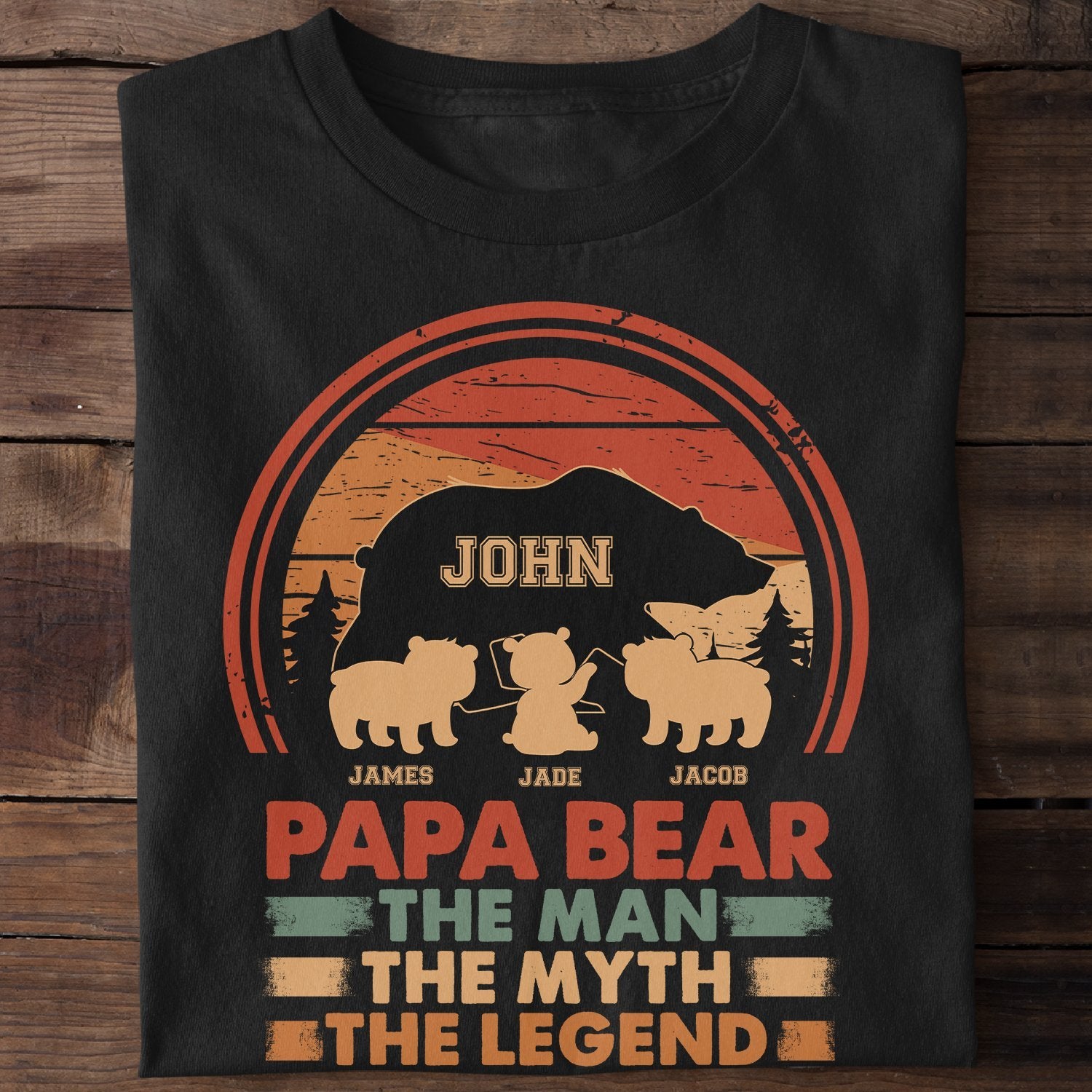 Papa Bear The Man The Myth The Legend Personalized Shirt