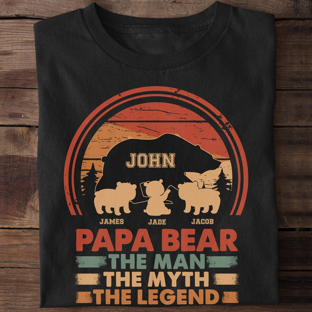 Papa Bear The Man The Myth The Legend Personalized Shirt