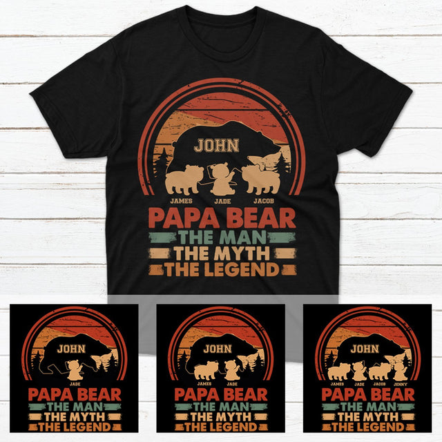 Papa Bear The Man The Myth The Legend Personalized Shirt