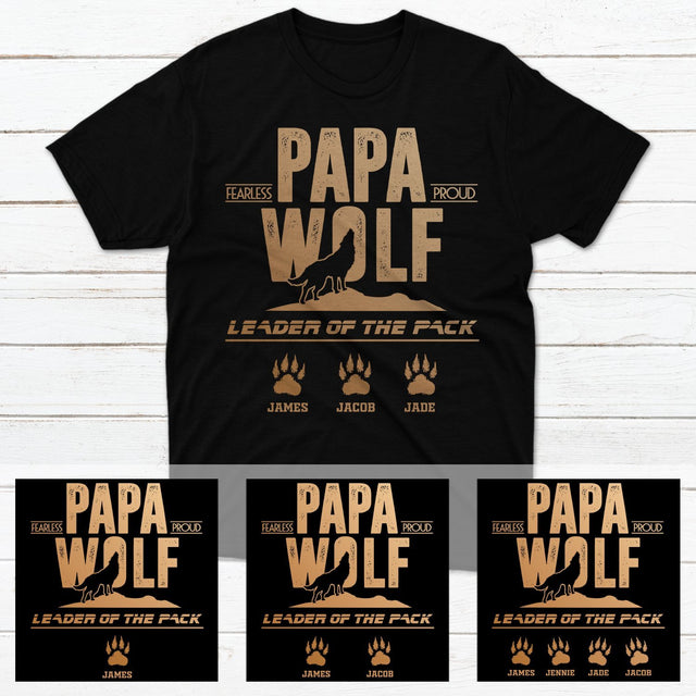 Papa Wolf Personalized Shirt
