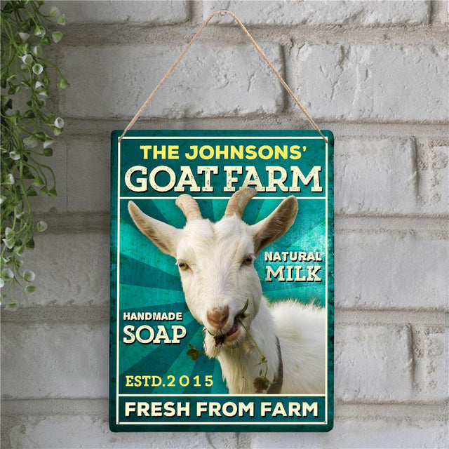 Personalized Goat Farm, Fresh From Farm, Customized Metal Sign, Custom Name And Years