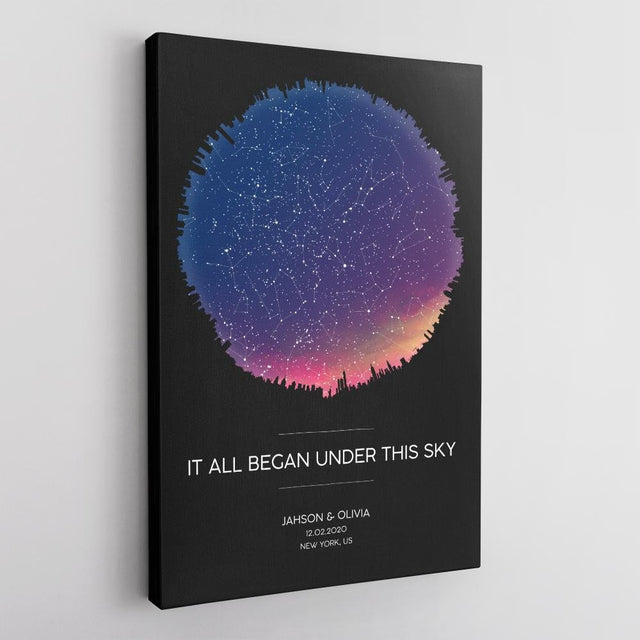 Personalized Night Sky And Custom Text City Background