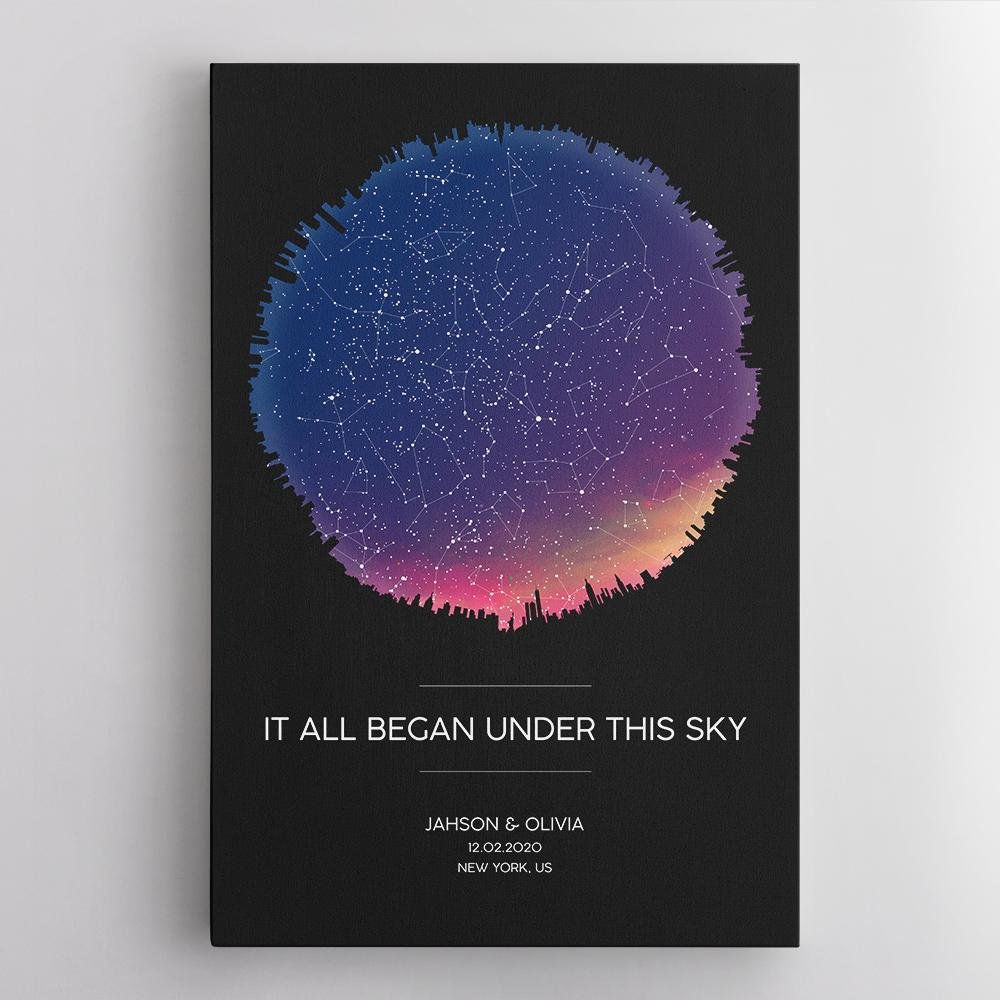 Personalized Night Sky And Custom Text City Background