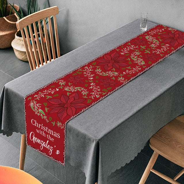 Personalized Table Runner, Christmas Family