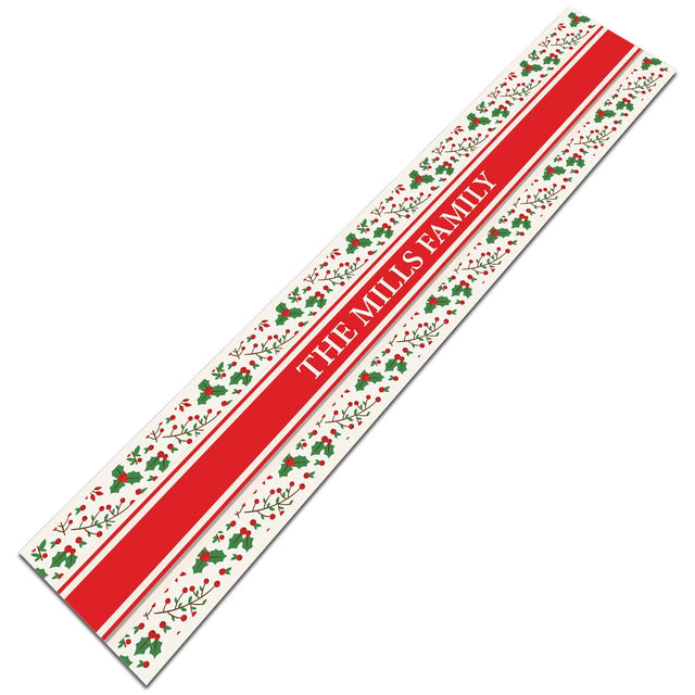 Personalized Table Runner, Custom Family Name, Decor For Xmas