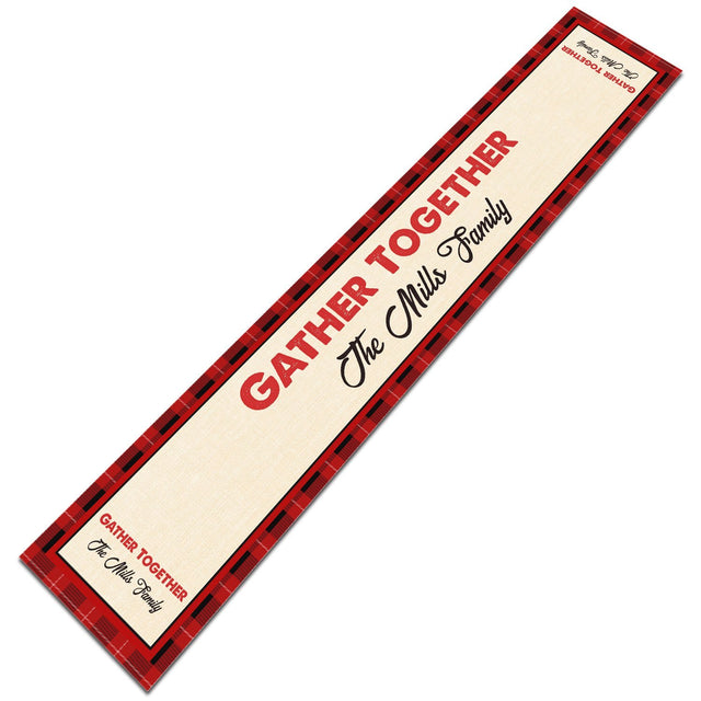 Personalized Table Runner, Custom Family Name, Gather Together
