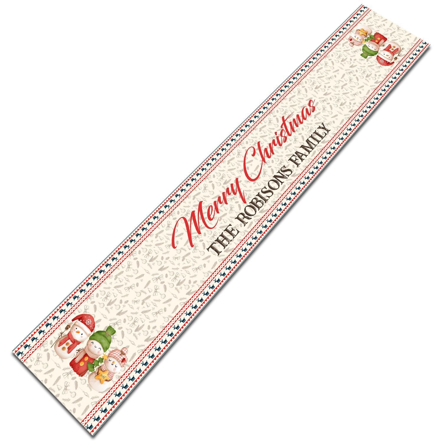 Personalized Table Runner, Custom Family Name, Gift For Christmas