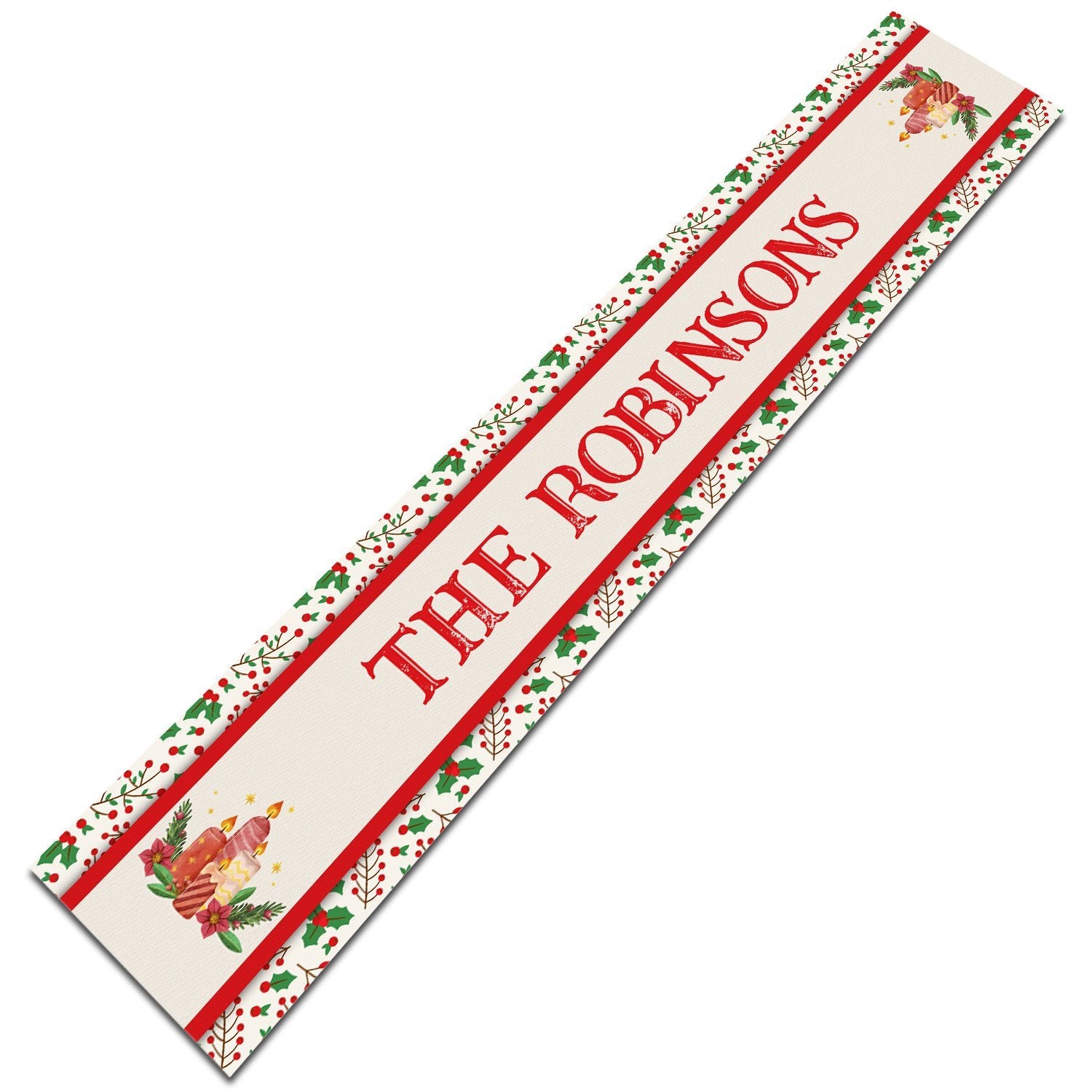 Personalized Table Runner, Custom Family Name, Gift For Xmas