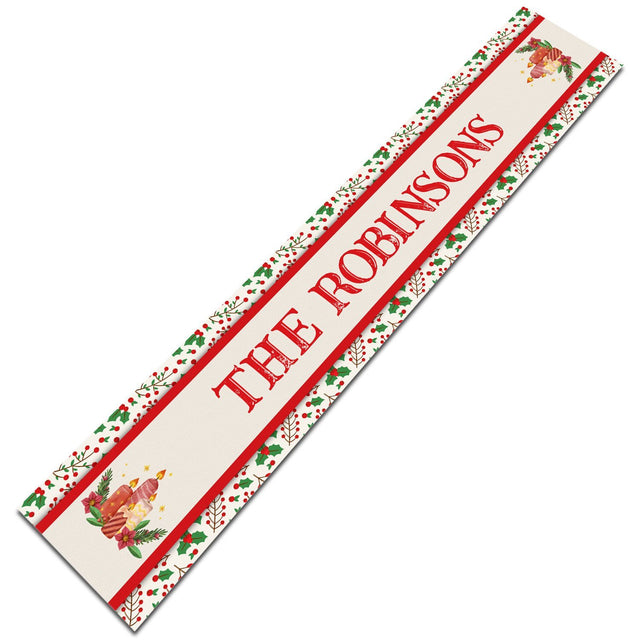 Personalized Table Runner, Custom Family Name, Gift For Xmas