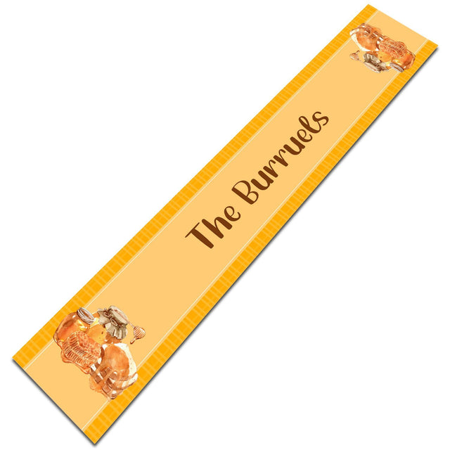 Personalized Table Runner, Custom Family Name, Honey