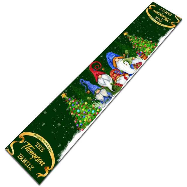 Personalized Table Runner, Gnomes Family, Personalized Family Name