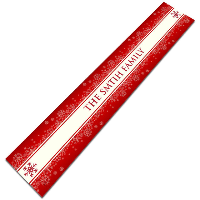 Personalized Table Runner, Personalized Family Name, Snow Flower