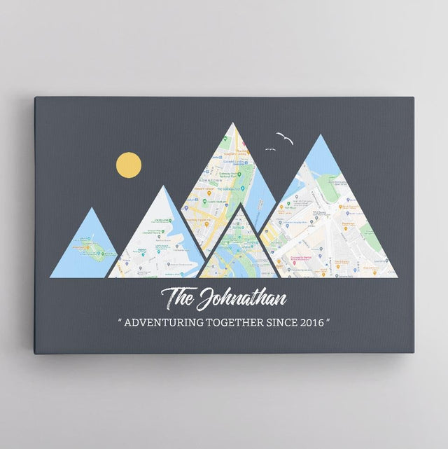 Personalized Travel Memories, Custom Map Prints, Adventure Map, Canvas Wall Art