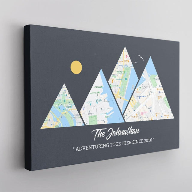 Personalized Travel Memories, Custom Map Prints, Adventure Map, Canvas Wall Art