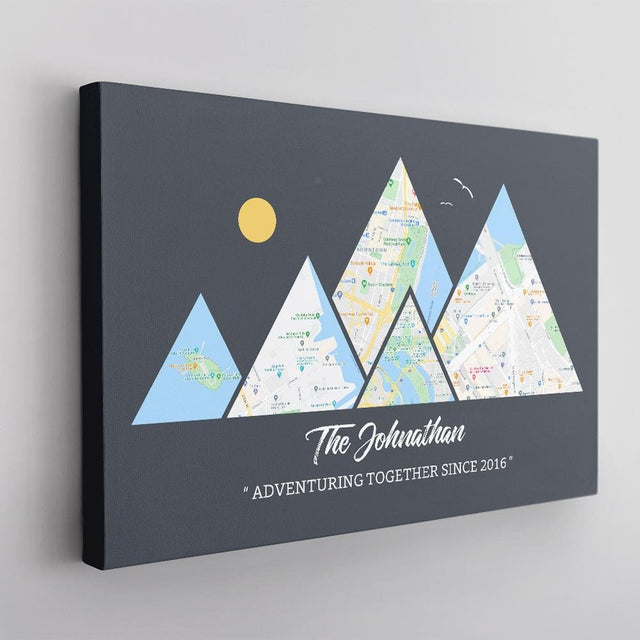 Personalized Travel Memories, Custom Map Prints, Adventure Map, Canvas Wall Art