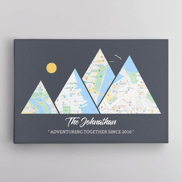 Personalized Travel Memories, Custom Map Prints, Adventure Map, Canvas Wall Art