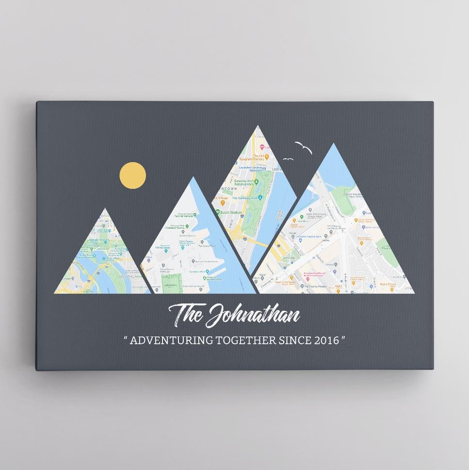 Personalized Travel Memories, Custom Map Prints, Adventure Map, Canvas Wall Art