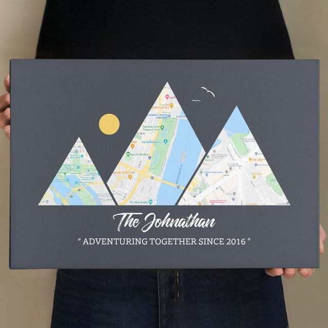 Personalized Travel Memories, Custom Map Prints, Adventure Map, Canvas Wall Art