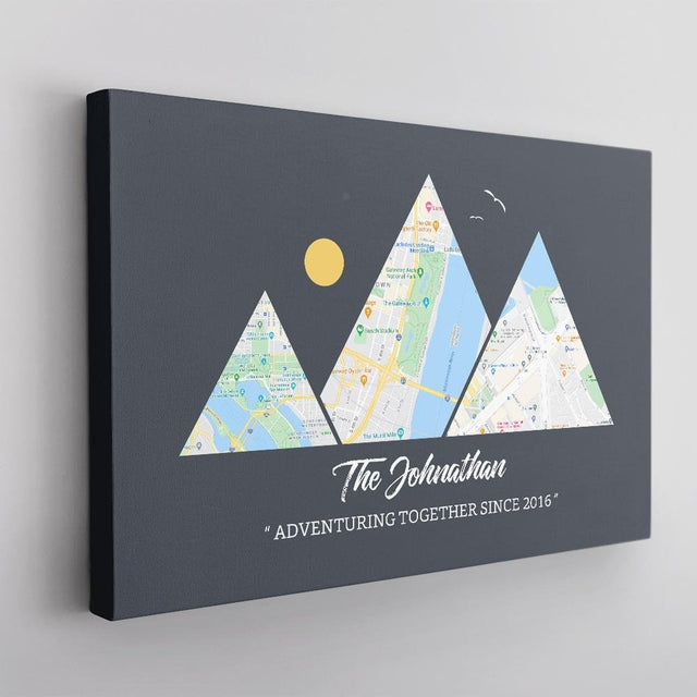 Personalized Travel Memories, Custom Map Prints, Adventure Map, Canvas Wall Art