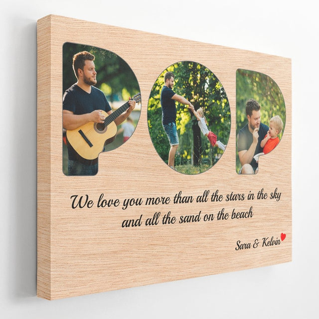 Pop Custom Photo - Personalized Light Wood Background Canvas