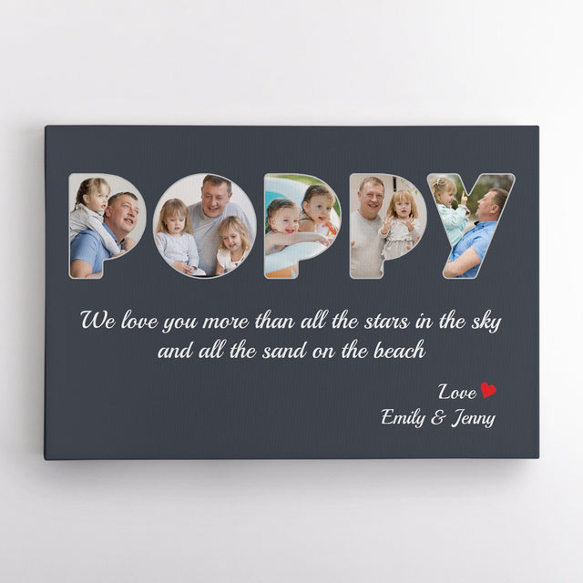 Poppy Custom Photo - Personalized Name And Text Canvas Wall Art