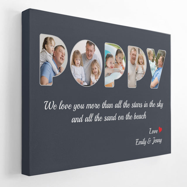 Poppy Custom Photo - Personalized Name And Text Canvas Wall Art