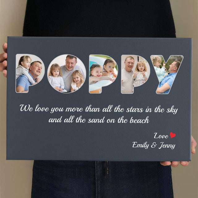 Poppy Custom Photo - Personalized Name And Text Canvas Wall Art