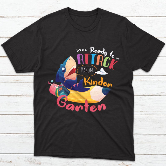 Ready To Attack School Shirt, Custom Name And Grade