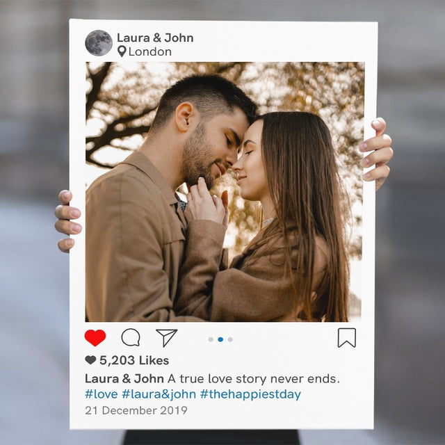 Social Post Custom Photo And Text Canvas Art Print