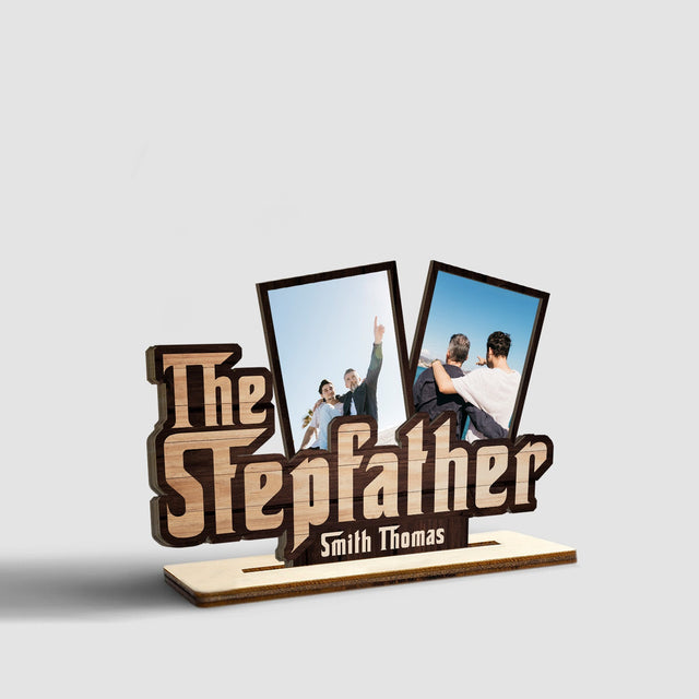 Stepfather, Custom Photo, Wooden Plaque 3 Layers