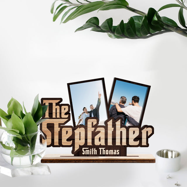 Stepfather, Custom Photo, Wooden Plaque 3 Layers