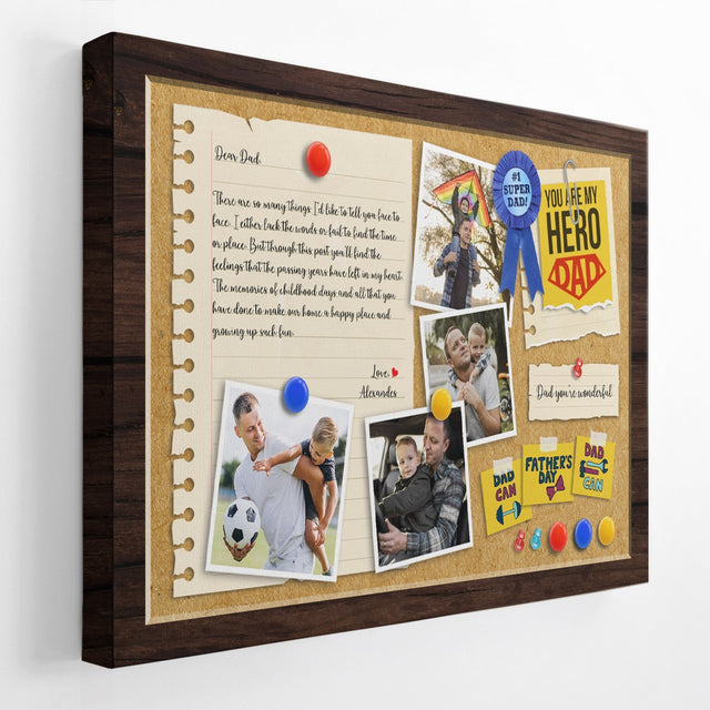 Super Dad, Custom Photo Personalized Name Canvas Wall Art