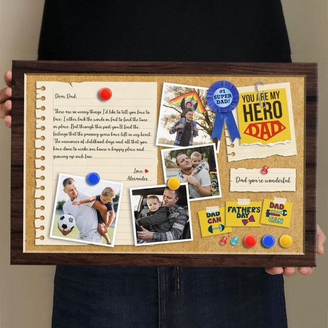 Super Dad, Custom Photo Personalized Name Canvas Wall Art