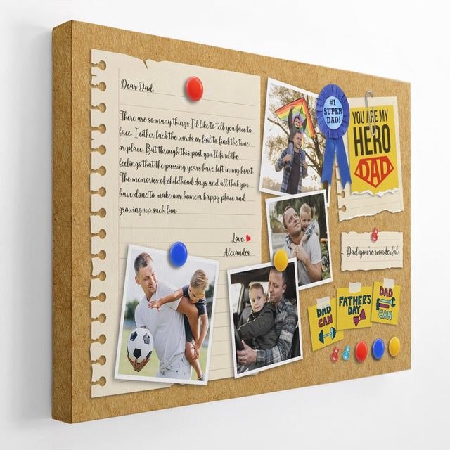 Super Dad, Custom Photo Personalized Name Canvas Wall Art