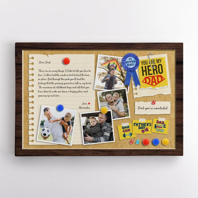 Super Dad, Custom Photo Personalized Name Canvas Wall Art
