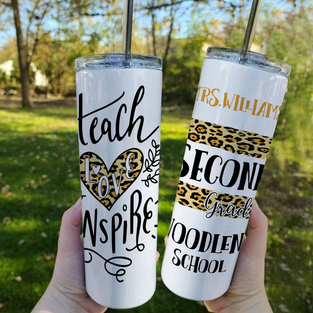 Teacher Love Inspire, Custom Teacher Tumbler