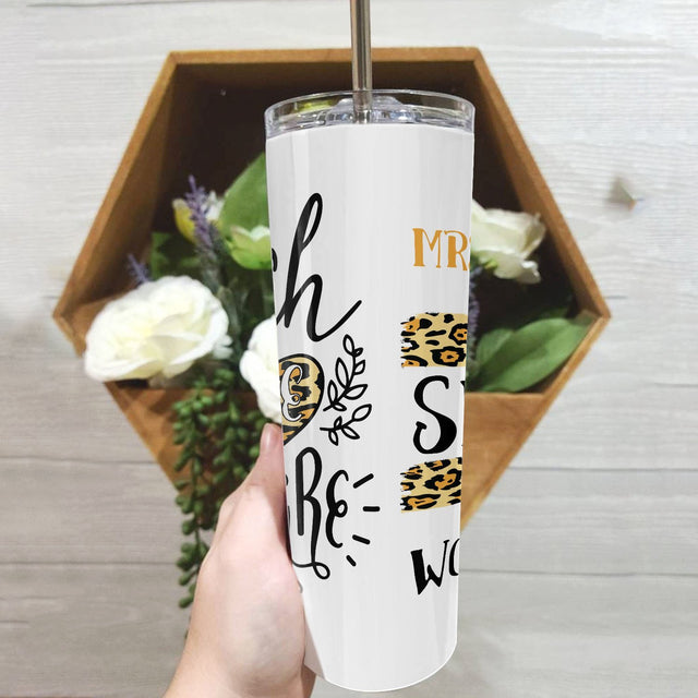 Teacher Love Inspire, Custom Teacher Tumbler