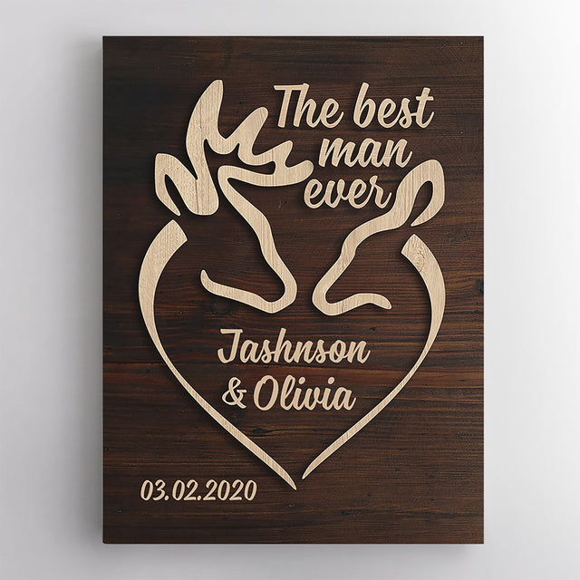 The Best man Ever, Custom Text Canvas Wall Art