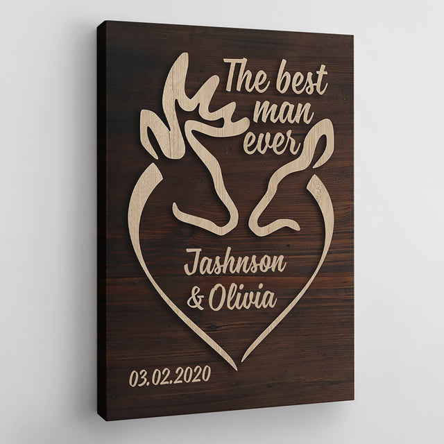 The Best man Ever, Custom Text Canvas Wall Art