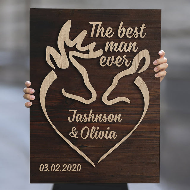 The Best man Ever, Custom Text Canvas Wall Art